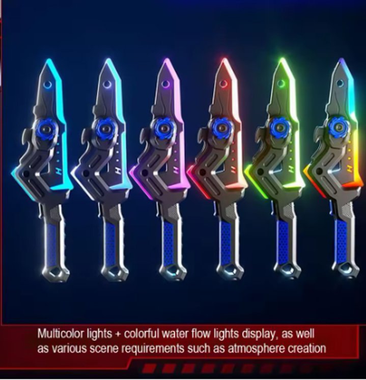 Topor Laser LED Transformabil 2 in 1 – Sabie Luminoasa multicolora cu abur si sunete - imagine 9